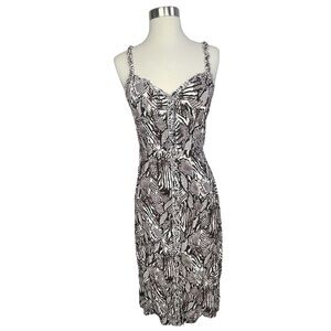 Aritzia Wilfred Heartthrob Sleeveless Snake Print Midi Dress In Giselle/Black 10